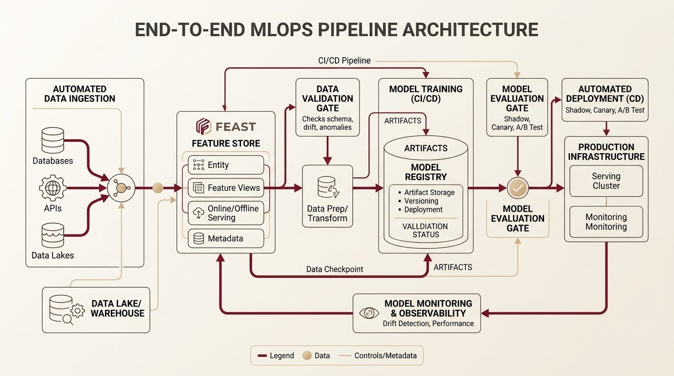End to End MLOps Architecture with Feast Feature Store and Model Registry