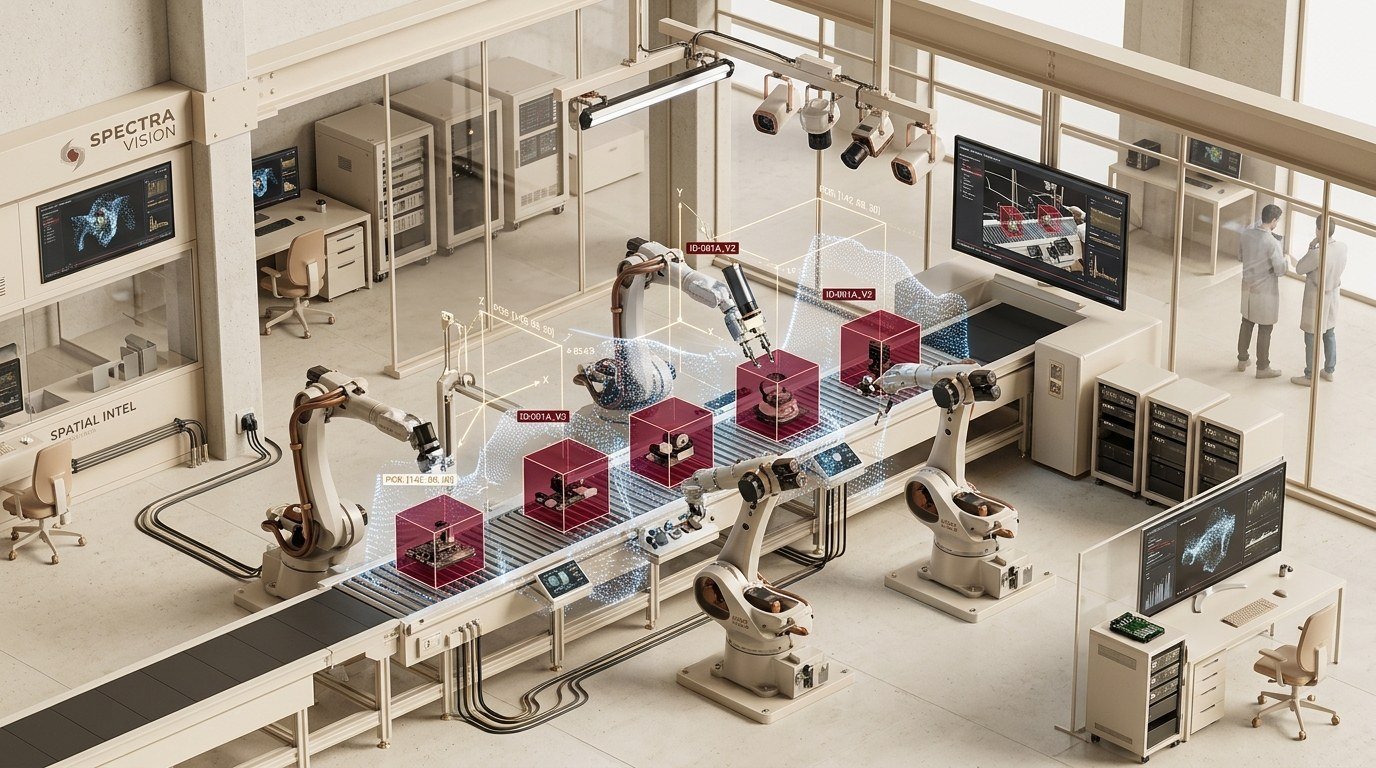 Automated Robotics Assembly Line with 3D Bounding Cubes and Spatial Vision